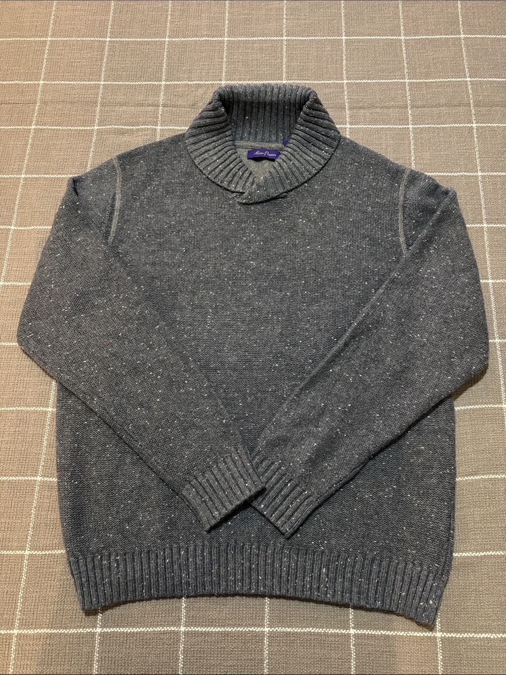 Alan Flusser Men's Charcoal Speckled Turtleneck Sweater